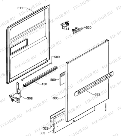 Взрыв-схема посудомоечной машины Kuppersbusch IGV689.0W - Схема узла Door 003